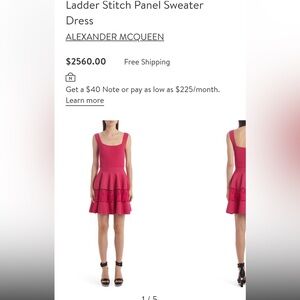 Alexander McQueen X Small Stitch Panel Dress, New w/Tags.